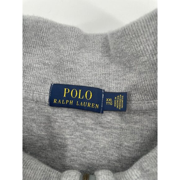 Polo Ralph Lauren Mens XXL Gray Half-Zip Pullover Sweater 100% Cotton Classic - Picture 3 of 7